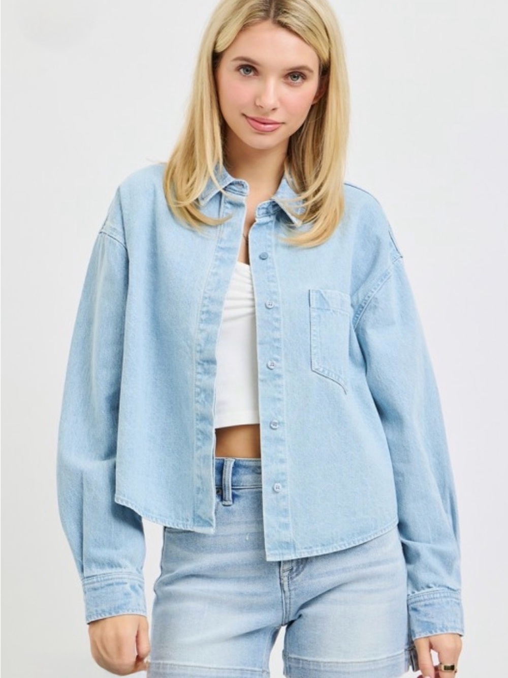 Risen Oversized Denim Top